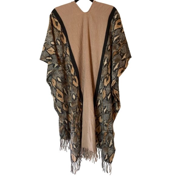 Do Everything In Love Animal Print Kimono Cardigan Fringe One Size - Picture 2 of 8